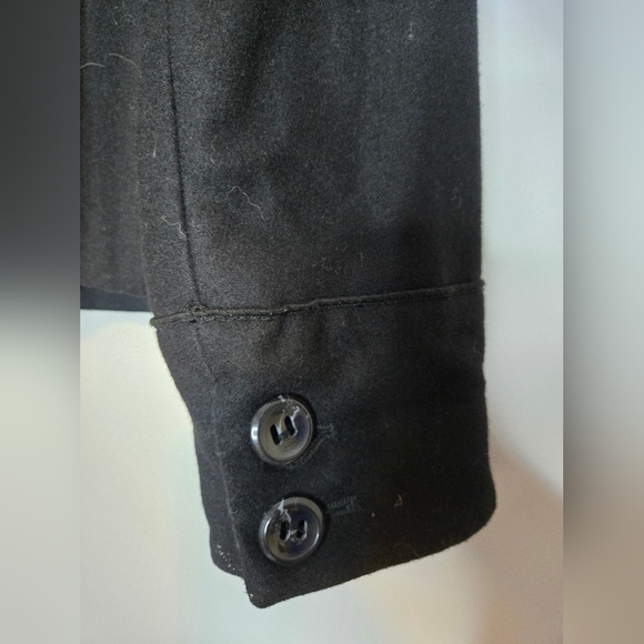 Harvé Benard Wool Blend Black Peacoat Jacket Size 12 Classic Y2K Inspired - Picture 5 of 7